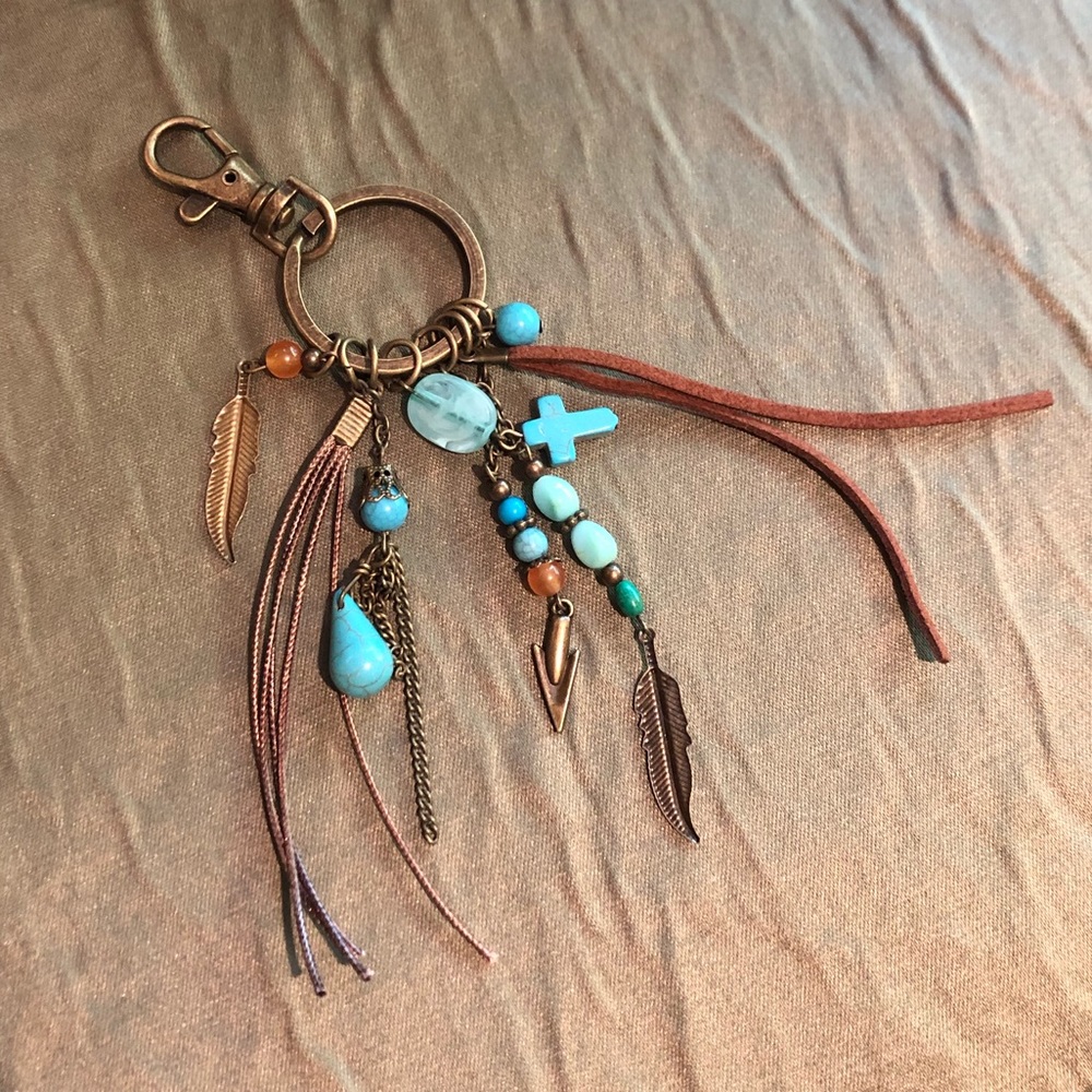 Boho keychain or purse charm